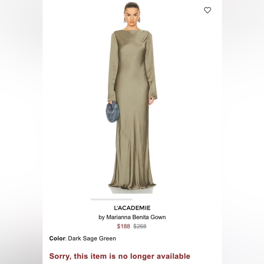 L'Academie Green Bishop Sleeve Gown for Weddings
